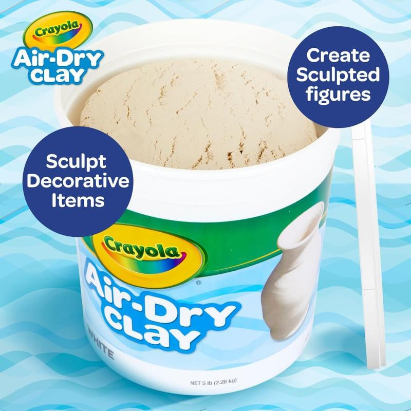 Air Dry Clay (5Lbs), Natural White Modeling Clay for Kids, Sculpting Material, Bulk Craft Supplies for School Classrooms
