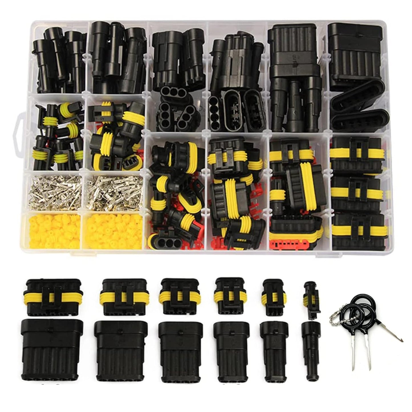 798Pcs 50 Kits Waterproof Automotive Electrical Connector Terminals 1/2/3/4/5/6